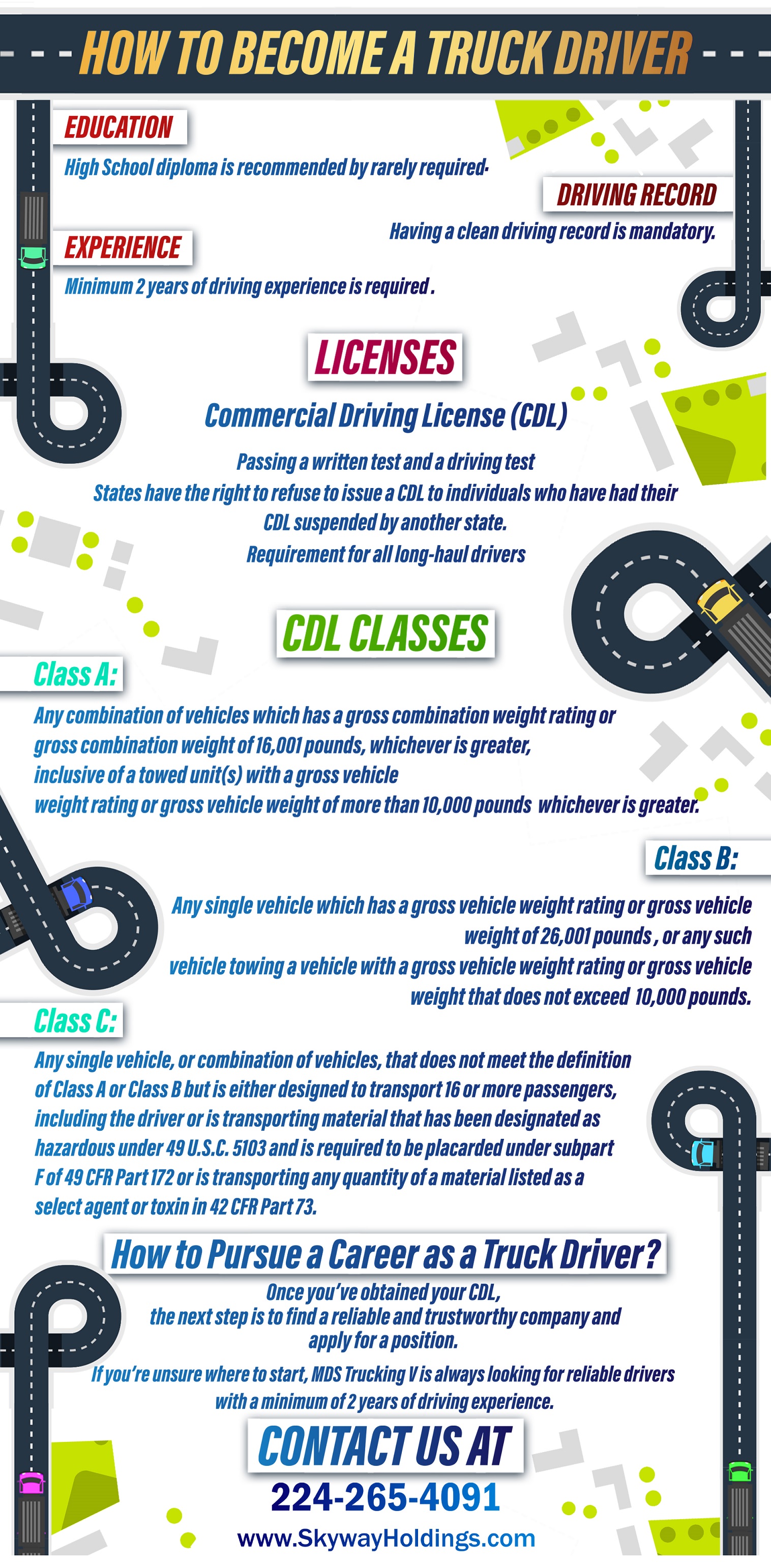 how to become a truck driver infographic